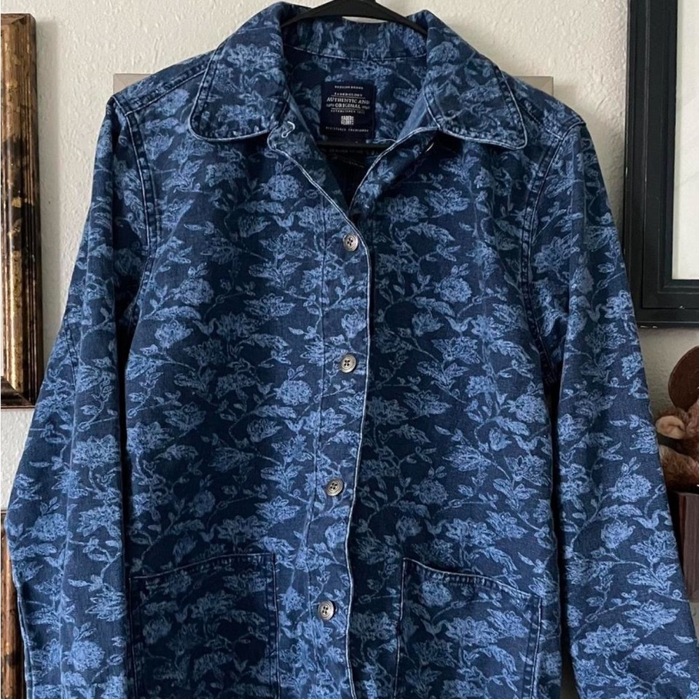 Faded Glory Indigo Floral Jacket